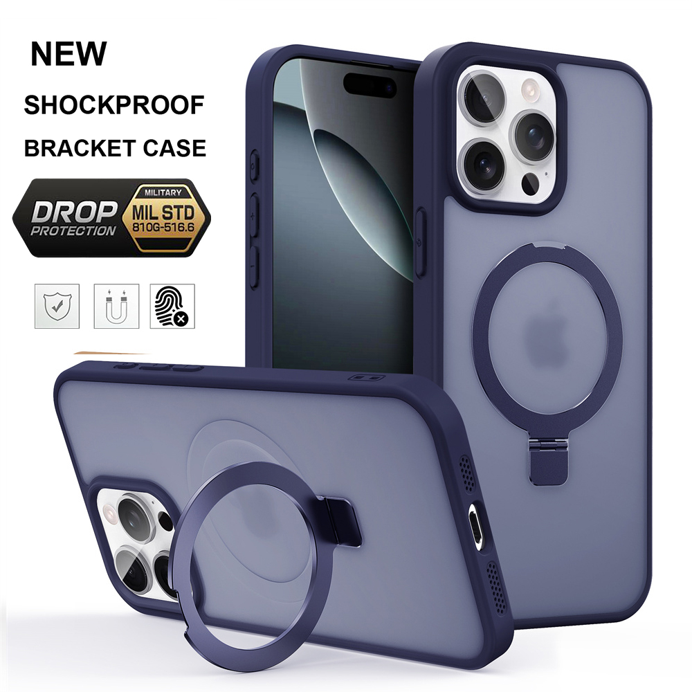 Magnetic Charging Stand - Funda Magnética Mate con Anillo Metálico